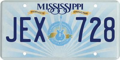 MS license plate JEX728