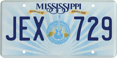 MS license plate JEX729