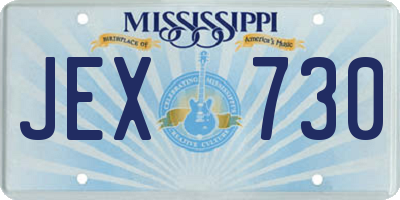 MS license plate JEX730