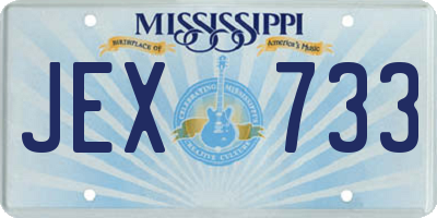 MS license plate JEX733