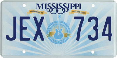 MS license plate JEX734