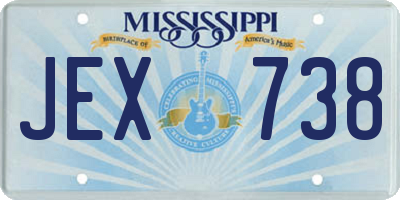 MS license plate JEX738