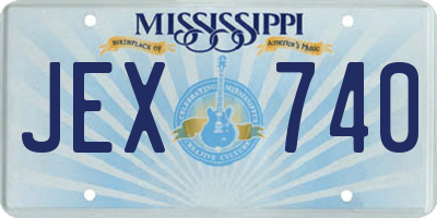 MS license plate JEX740