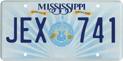 MS license plate JEX741