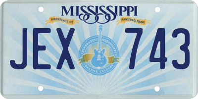 MS license plate JEX743