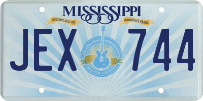 MS license plate JEX744