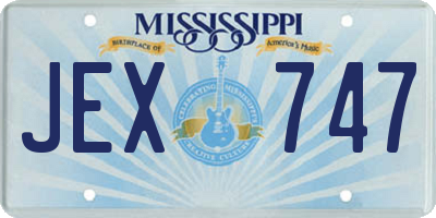 MS license plate JEX747