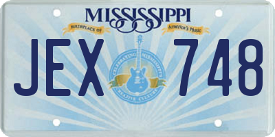 MS license plate JEX748