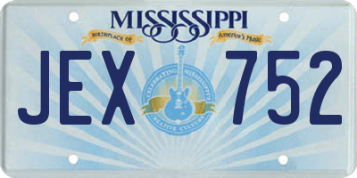 MS license plate JEX752