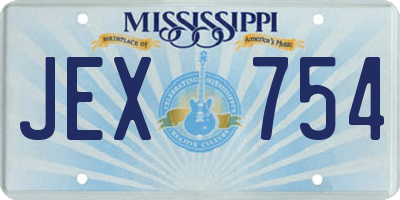 MS license plate JEX754
