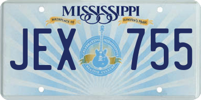 MS license plate JEX755
