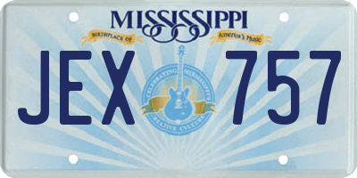 MS license plate JEX757