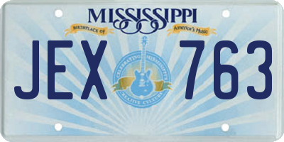 MS license plate JEX763