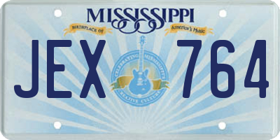 MS license plate JEX764