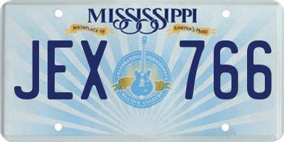 MS license plate JEX766
