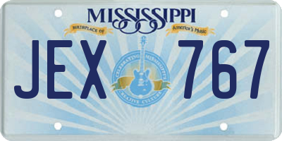MS license plate JEX767