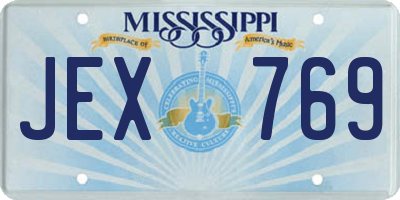 MS license plate JEX769