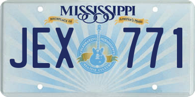MS license plate JEX771