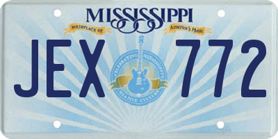 MS license plate JEX772