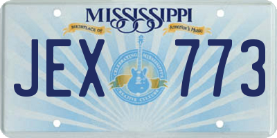 MS license plate JEX773