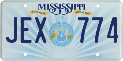 MS license plate JEX774