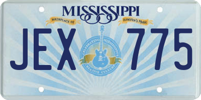 MS license plate JEX775