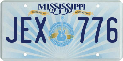 MS license plate JEX776