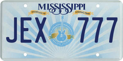 MS license plate JEX777