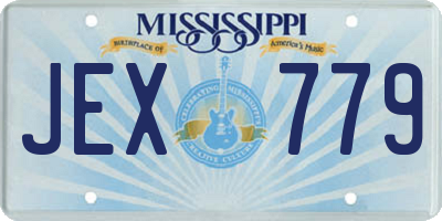 MS license plate JEX779