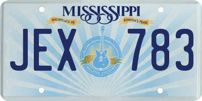 MS license plate JEX783