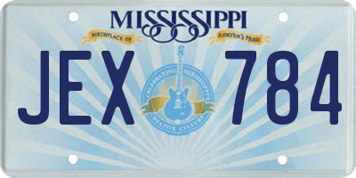 MS license plate JEX784