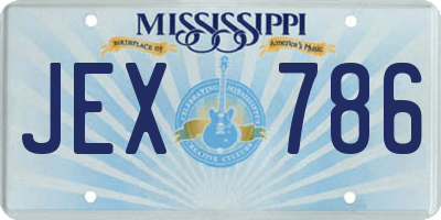 MS license plate JEX786