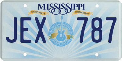 MS license plate JEX787
