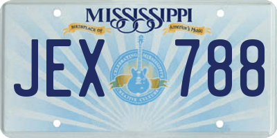 MS license plate JEX788