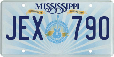 MS license plate JEX790