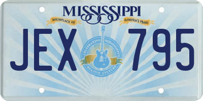 MS license plate JEX795