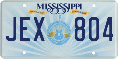 MS license plate JEX804