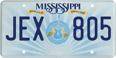 MS license plate JEX805