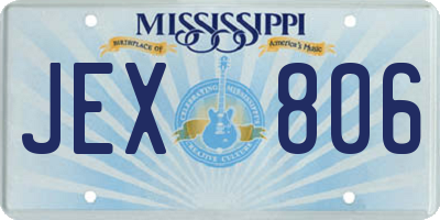 MS license plate JEX806