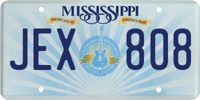 MS license plate JEX808