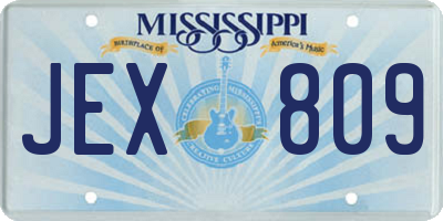 MS license plate JEX809