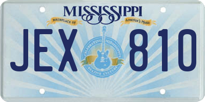 MS license plate JEX810