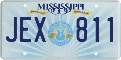 MS license plate JEX811