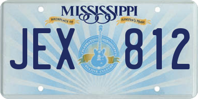 MS license plate JEX812