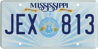 MS license plate JEX813