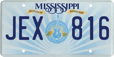 MS license plate JEX816