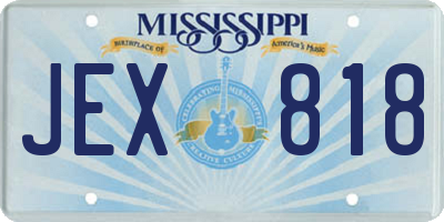 MS license plate JEX818