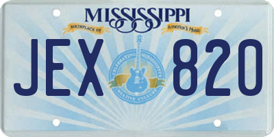 MS license plate JEX820