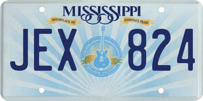 MS license plate JEX824