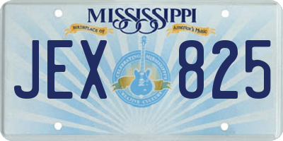 MS license plate JEX825